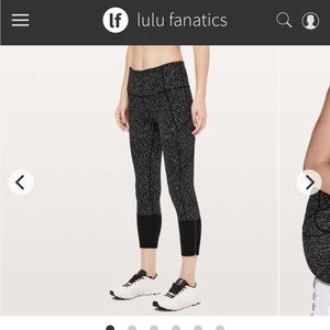 Lululemon REBEL RUNNER CROP 
In MAGNETIZED JACQUARD BLACK WHITE/BLACK
SIZE 4